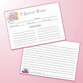 Numéro De Table Mixeur Aquarelle Avec Échange De Recettes Roses