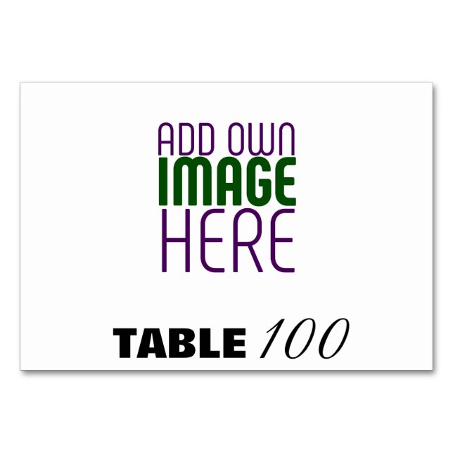 NUMÉRO DE TABLE MODÈLE DE TEXTE D'IMAGE BLANCHE SIMPLE MODERNE (Devant)