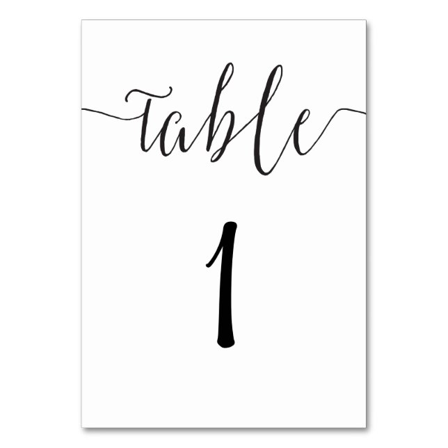 Numéro de table moderne carte script mariage récep (Par défaut)