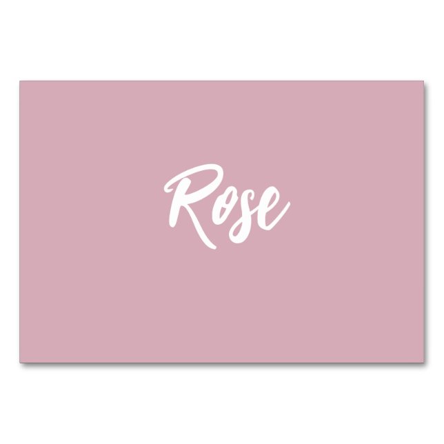 Numéro De Table Moderne Chic rose Personnalisé Mariage Floral Nom  (Devant)