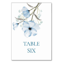 Numéro De Table Moderne Elegant Chic Dusty Mariage bleu