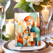 Moderne géométrique rouille Turquoise Peach Turquo
