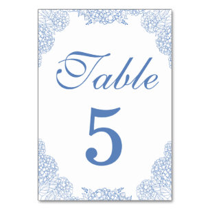 Numéro De Table Moderne Hydrangea Dusty Blue Détails floraux