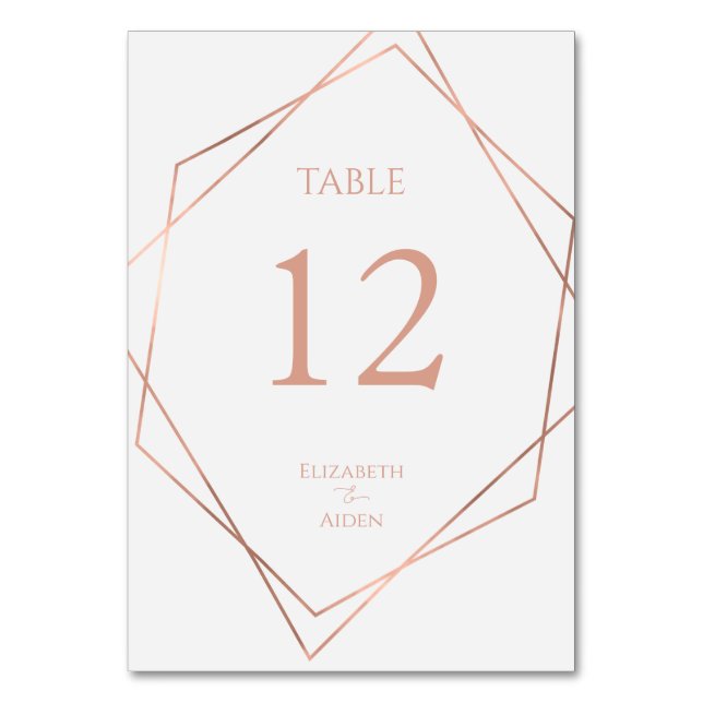 Numéro De Table Moderne, minimal, pur, blanc, rosegold (imitat) (Par défaut)