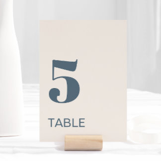 Numéro De Table Moderne minimaliste Marine Mariage bleu beige