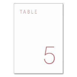 Numéro De Table Moderne minimaliste Rose Dusty