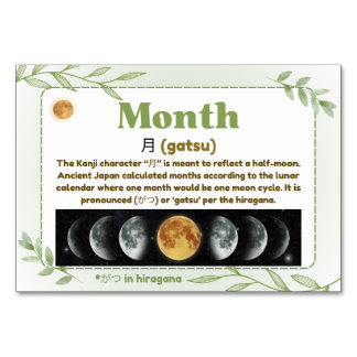 Numéro De Table Mois en japonais (cartes Flash)