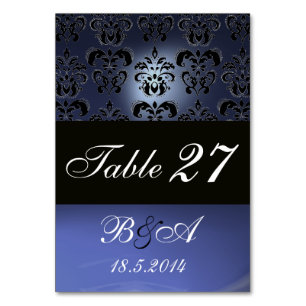 NUMÉRO DE TABLE MONOGRAMME DE DOMMASQUES BLEU BLEU CLAIR
