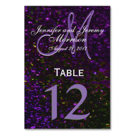 Numéro De Table Monogramme de violet cosmique Numéro du tableau