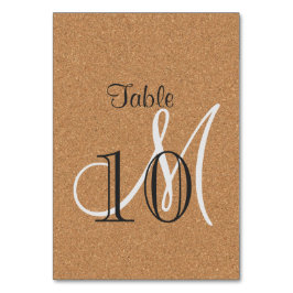 Numéro De Table Monogramme Mariage de liège à vin rustique Numéro