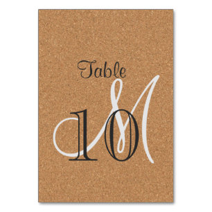 Numéro De Table Monogramme Mariage de liège à vin rustique Numéro