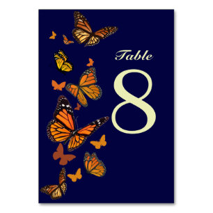 Numéro De Table Monogramme papillon mariage de automne Monarch