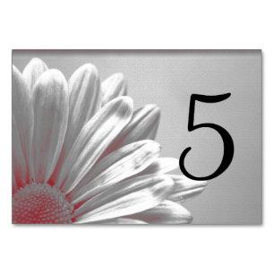 Numéro De Table Montants du tableau Floral rouge