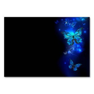 Numéro De Table Morpho Butterfly in the Dark Background