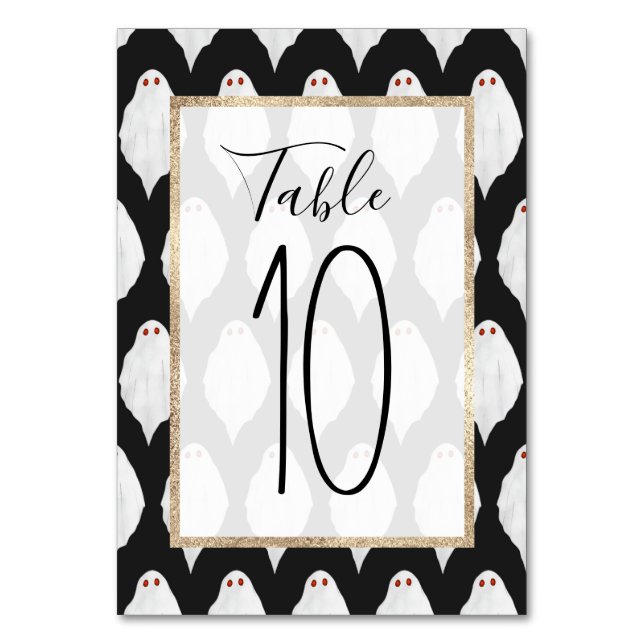 Numéro De Table Motif d'aquarelle des fantômes d'Halloween blanc e (Par défaut)