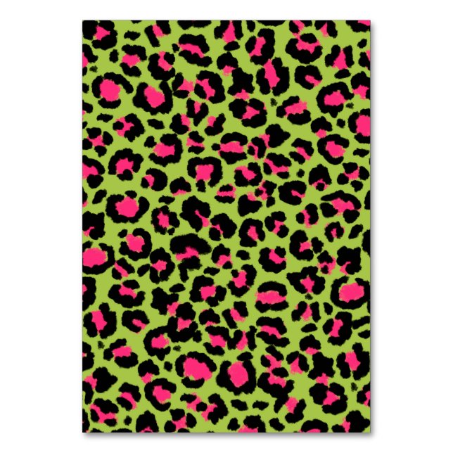Numéro De Table Motif léopard en framboise sur Lime Green (Par défaut)