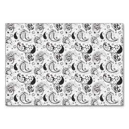 Numéro De Table Motif noir et blanc Paisley - Art textile élégant