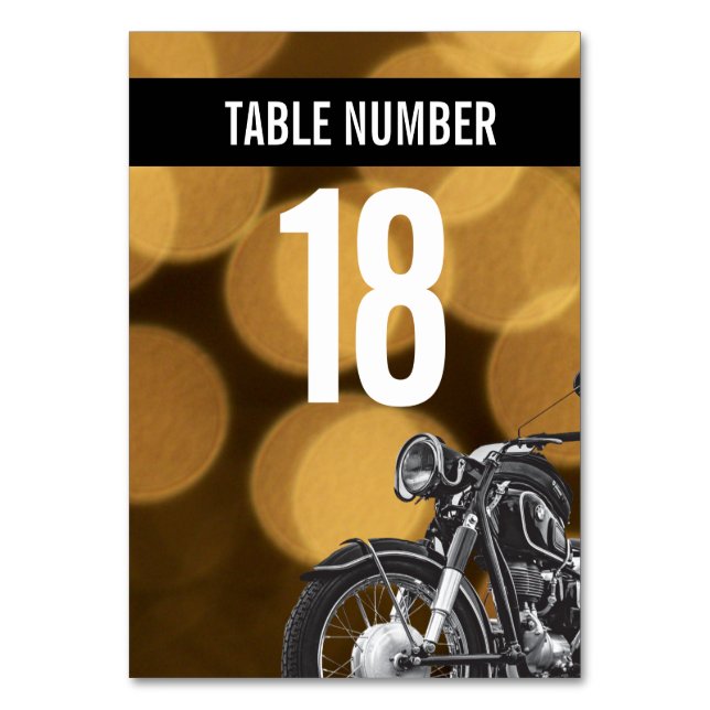 Numéro De Table Moto thème or noir 50e anniversaire (Par défaut)