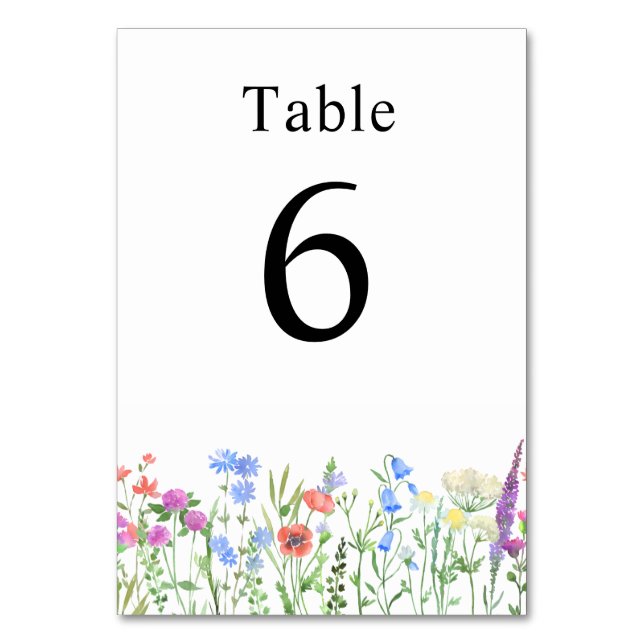 Numéro De Table Multihued Wildflower Baby Shower Celebration (Par défaut)