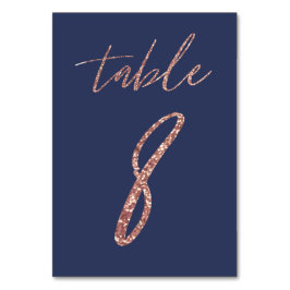 Numéro De Table N° 8 - Mariage pailleté glam rose gold et bleu