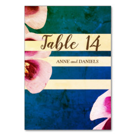 Numéro De Table Nappes Numéros de table, Bleu floral élégant