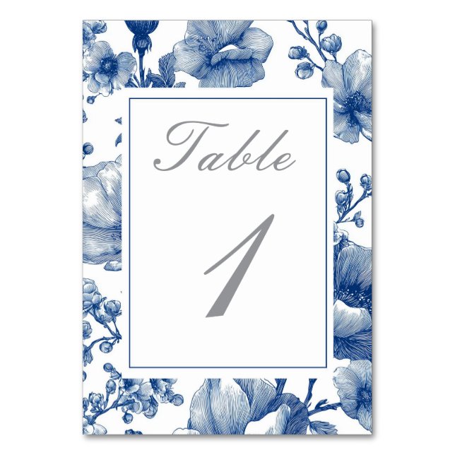 Numéro De Table Navy Blue And Silver Wedding  (Par défaut)