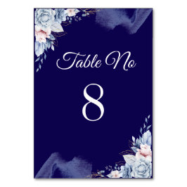 Numéro De Table Navy blue elegant wedding