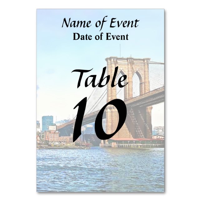 Numéro De Table New York Abutment of Brooklyn Bridge (Dos)