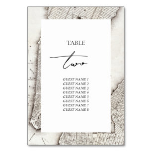 Numéro De Table New York City Destination Mariage NYC