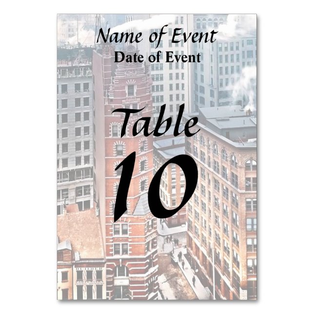 Numéro De Table New York NY - Cluster of Skyscrapers c1900 (Dos)