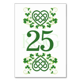 Numéro De Table Noeud d'amour traditionnel irlandais celtique et S