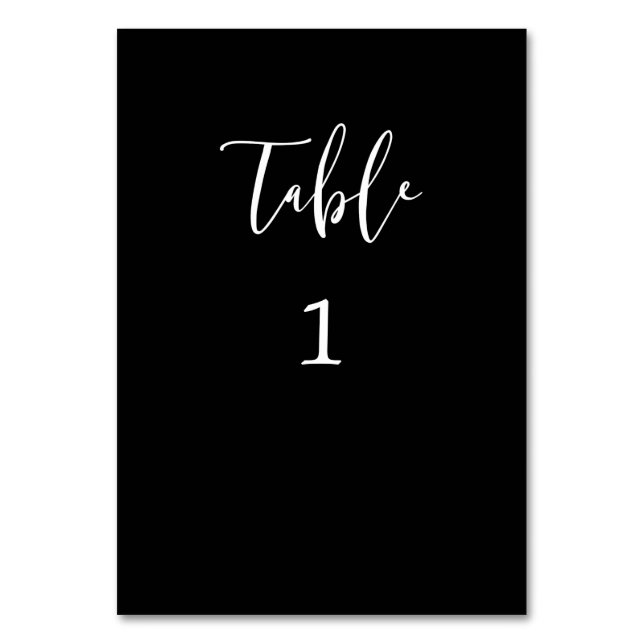 Numéro de table noir et blanc de script simple (Par défaut)