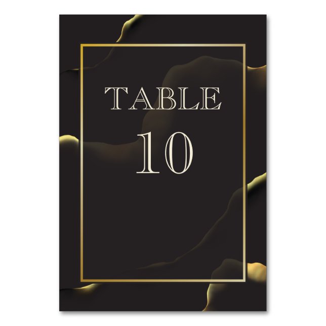 Numéro De Table Noir et or 💡 huile d'encre Abstraite moderne (Par défaut)