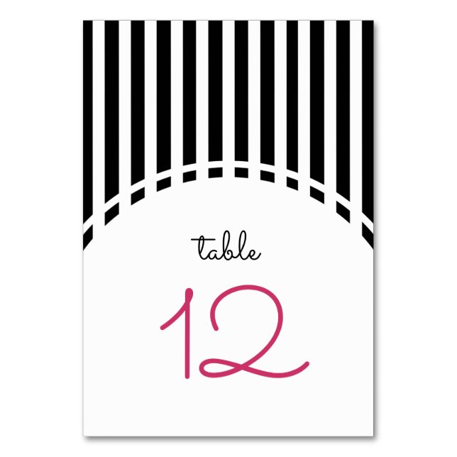Numéro De Table Noir | Mariage Motif blanc (Par défaut)