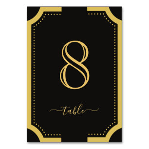 Numéro De Table Noir & or Classique Élégant Mariage en cuivre 8