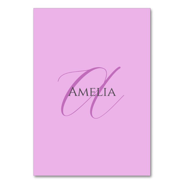 Numéro De Table Nom Monogramme Lettre initiale Orchid & Lilac (Par défaut)