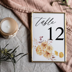 Numéro De Table Nombre de tableau jaune doré