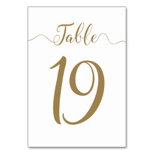 Numéro De Table Nombre de tableaux Mariage d'or Tableau 19