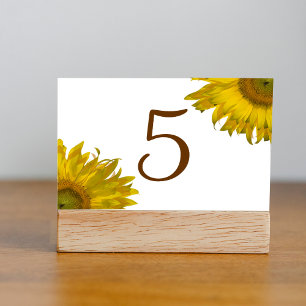 Numéro De Table Nombre de tables de tournesol jaune
