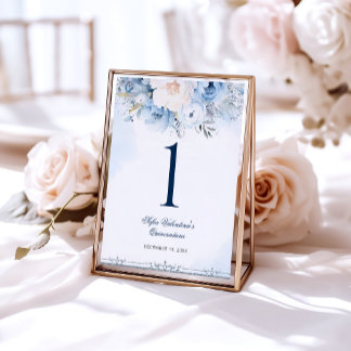 Numéro De Table Nombres de table Baby Blue Cinderella Quinceañera