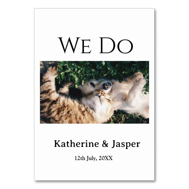 Numéro De Table Nous faisons mariage fiançailles nom animal photo  (Par défaut)