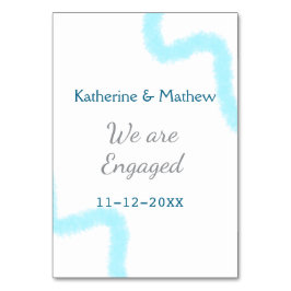 Numéro De Table Nous sommes engagés aquarelle spirale bleu gris ch