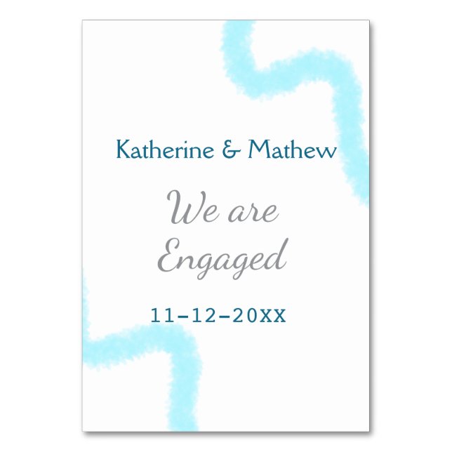 Numéro De Table Nous sommes engagés aquarelle spirale bleu gris ch (Par défaut)