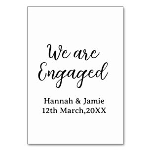Numéro De Table Nous sommes fiancés nom date calligraphystylish