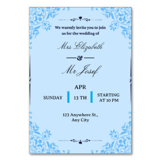 Numéro De Table Nous vous invitons chaleureusement au mariage de