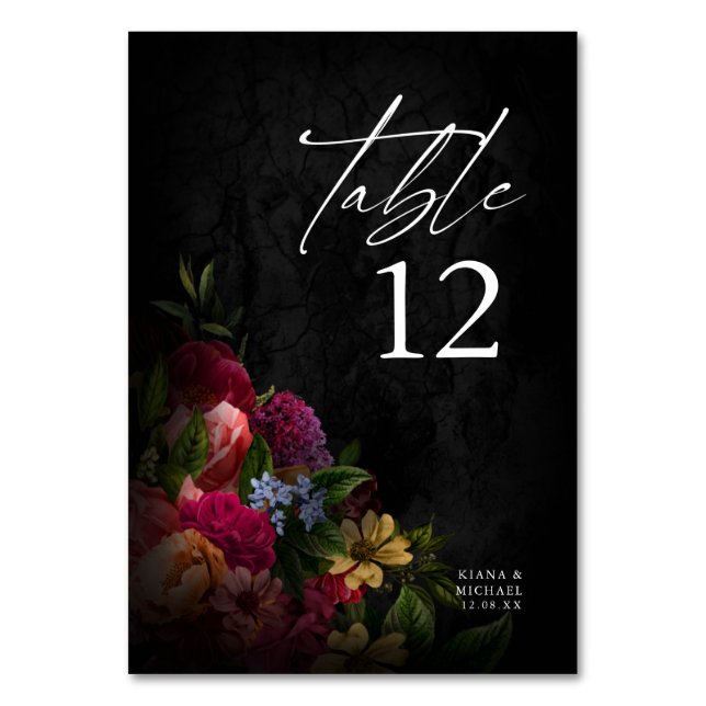 Numéro De Table Nuits Sultry Floral Mariage ID829 (Par défaut)