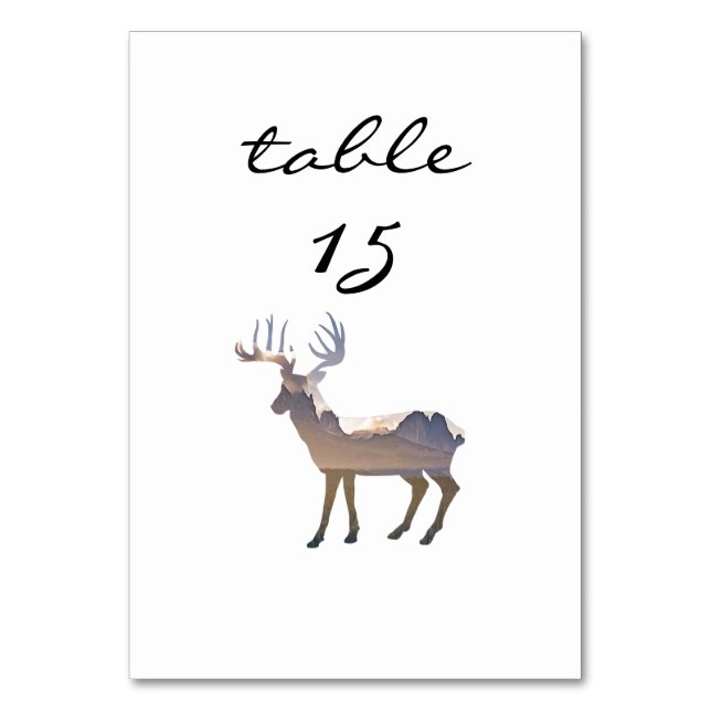 Numéro De Table Numéro de la table d'accueil Rustic Mountain Deer (Par défaut)