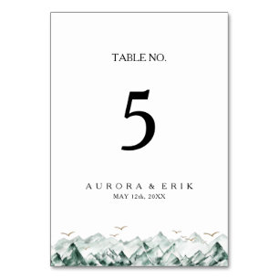 Numéro De Table Numéro de la table Green and Gold Mountain