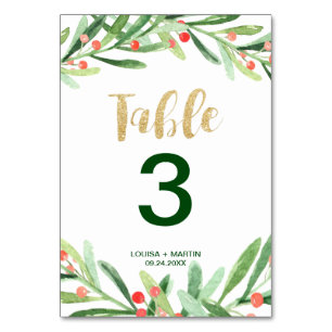 Numéro De Table Numéro de la table Holly Christmas