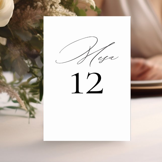 Numéro De Table Numero de Mesa Boda Elegante Caligrafía (Créateur téléchargé)